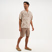 Chemise l&eacute;g&egrave;re textur&eacute;e manches courtes beige homme