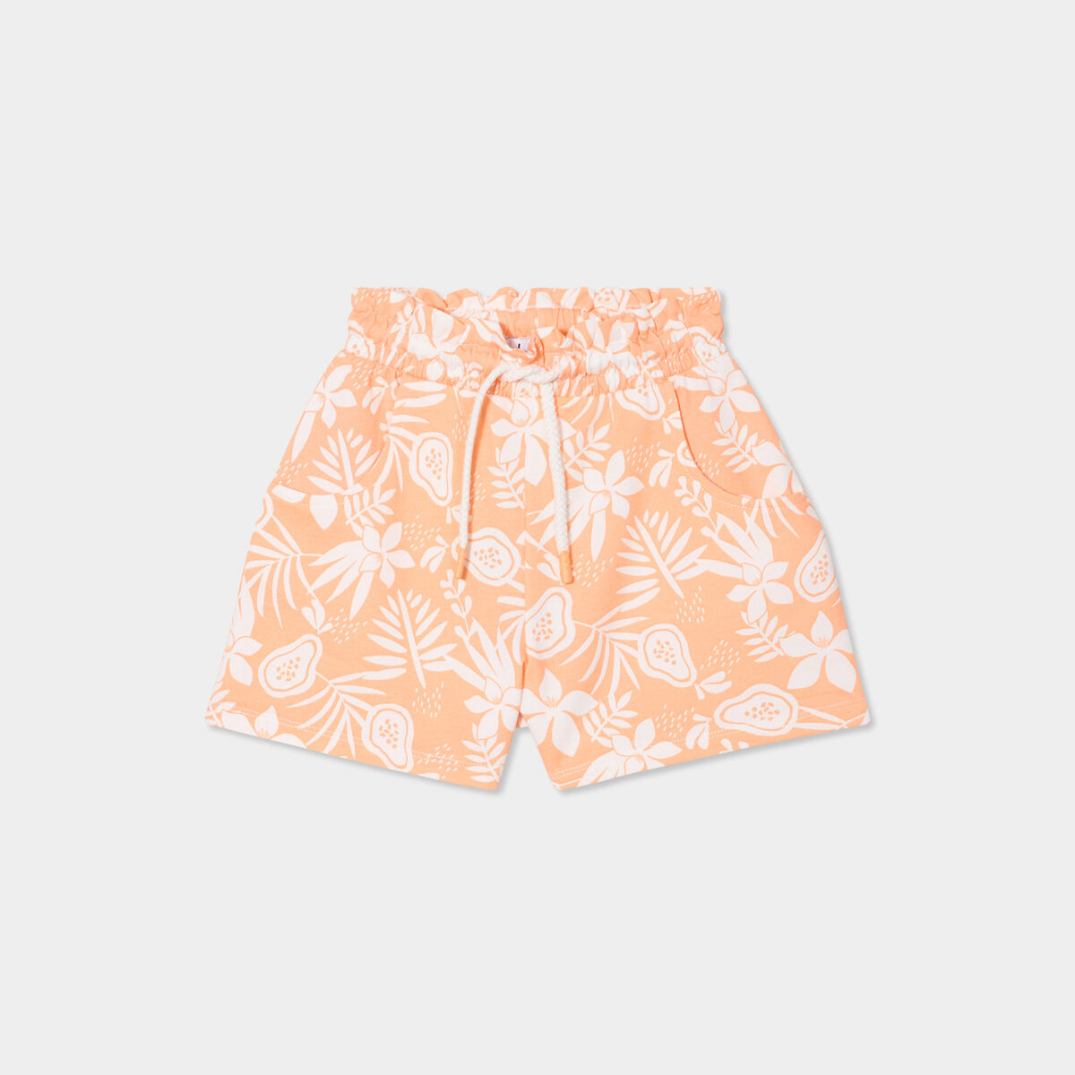 Short jogging slouchy orange fille
