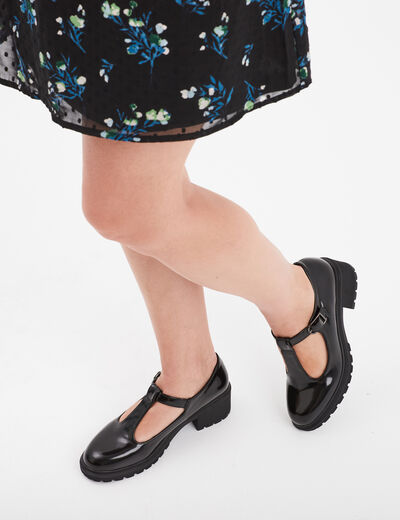 Mocassins vernis à talons Liberto noir femme