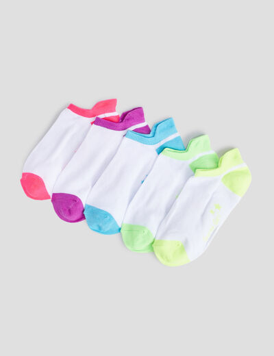Lot 5 paires chaussettes blanc fille
