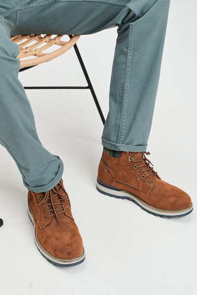 Bottines à lacets Trappeur marron cognac homme