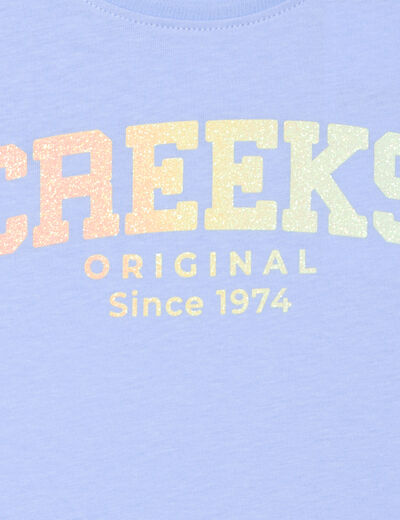 T-shirt droit manches courtes Creeks bleu clair fille