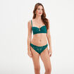 Tanga en dentelle vert foncé femme