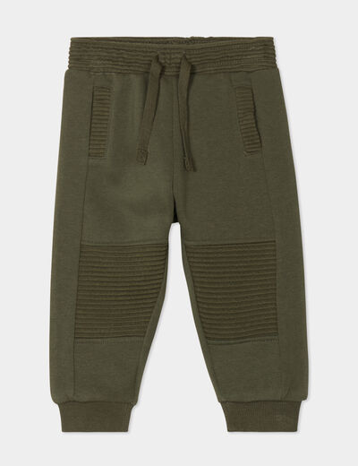 Pantalon de jogging molletonn&eacute; vert kaki b&eacute;b&eacute; gar&ccedil;on
