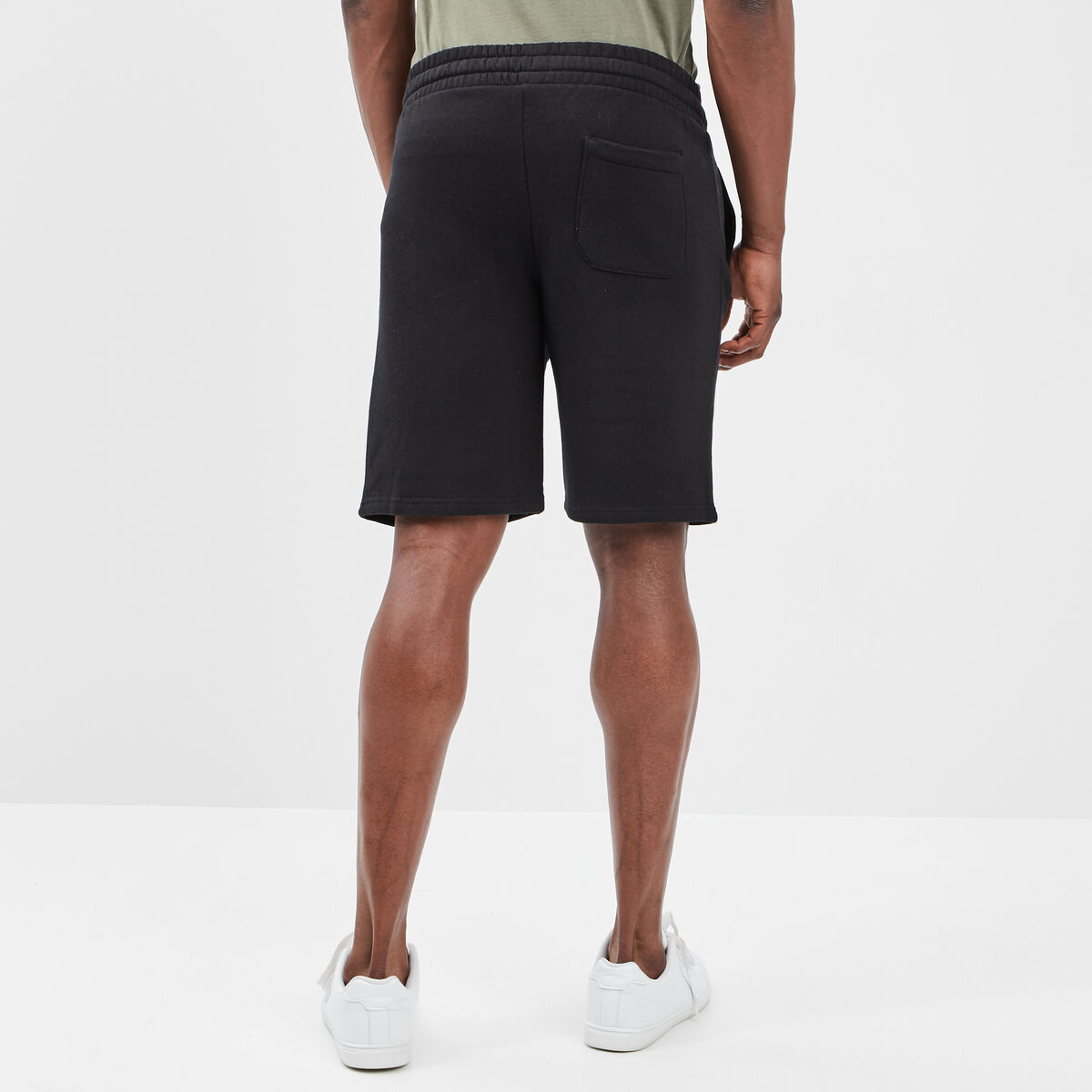 Short jogging molleton droit noir homme