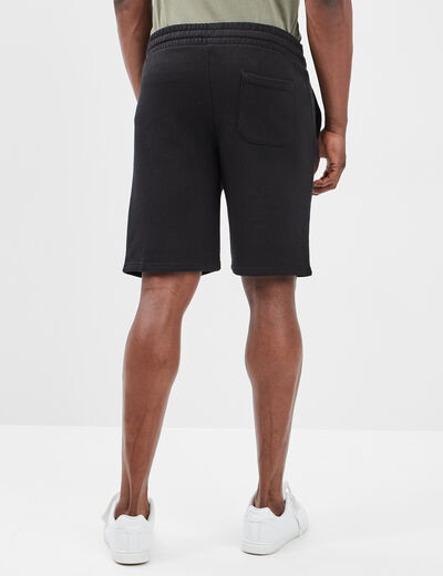 Short jogging molleton droit noir homme