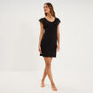 Chemise de nuit manches courtes dentelle noir femme