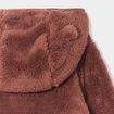 Gilet fausse fourrure zippé à capuche marron foncé bébé garçon