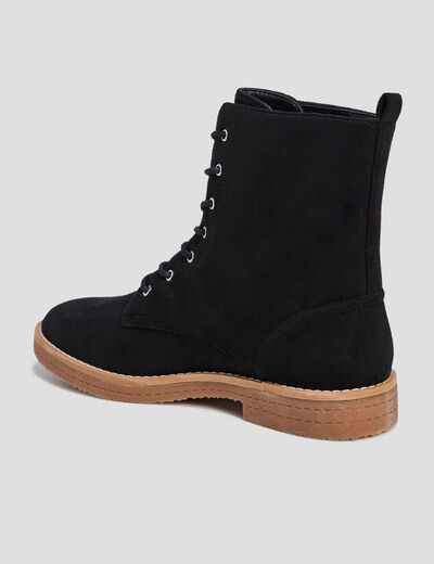 Bottines à lacets noir femme