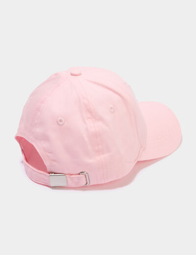 Casquette brod&eacute;e coton rose fille