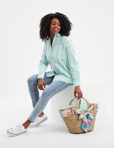 Jeans skinny 7/8ème denim double stone femme