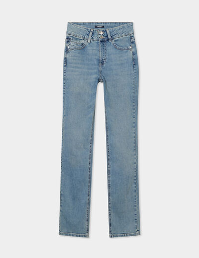 Jeans slim coton bleu femme
