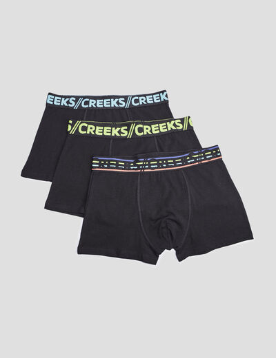 Lot 3 boxers Creeks noir homme