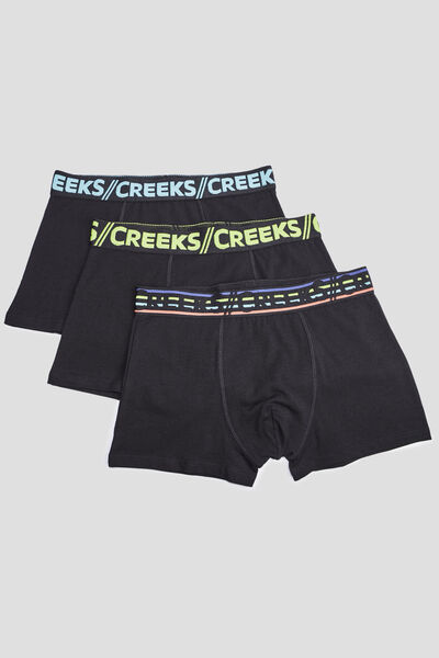 Lot 3 boxers Creeks noir homme