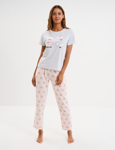 Ensemble pyjama Aristochats Marie gris clair femme