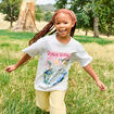 T-shirt oversize manches courtes coton ivoire fille