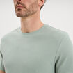 T-shirt textur&eacute; droit col rond coton vert pastel homme