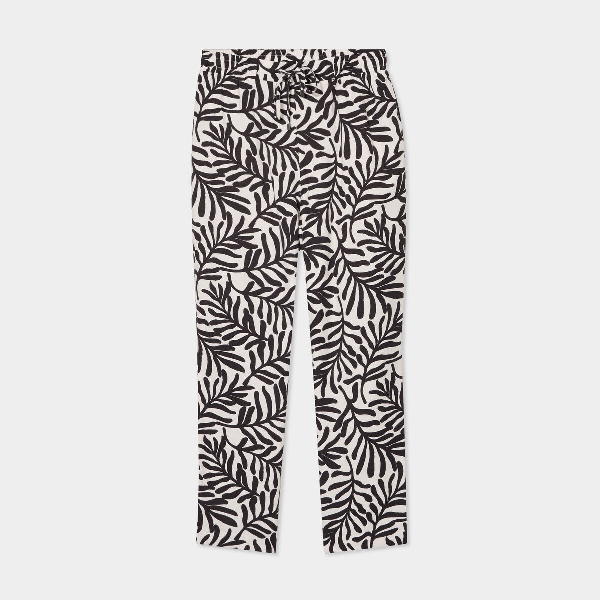 Pantalon fluide coupe cigarette blanc femme