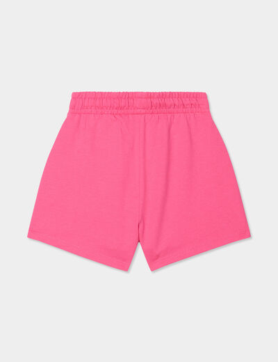 Short de jogging taille élastiquée rose fushia fille