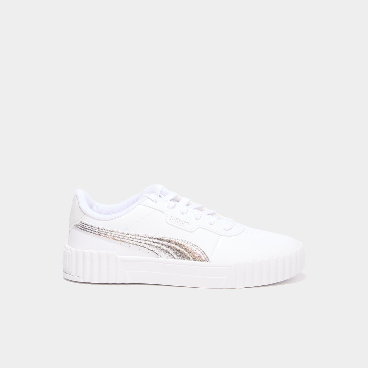Tennis basses &agrave; lacets Carina 3.0 Puma gris argent femme