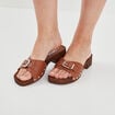 Mules sabots à boucles en cuir Creeks marron femme