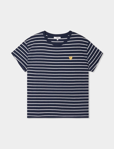 T-shirt manches courtes coton ecru femme