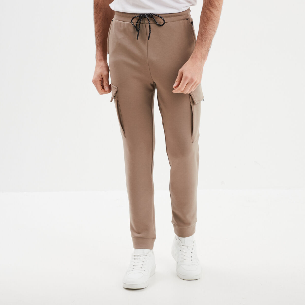 Pantalon de jogging cargo slim taupe homme