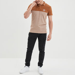 Polo manches courtes coton Creeks marron homme