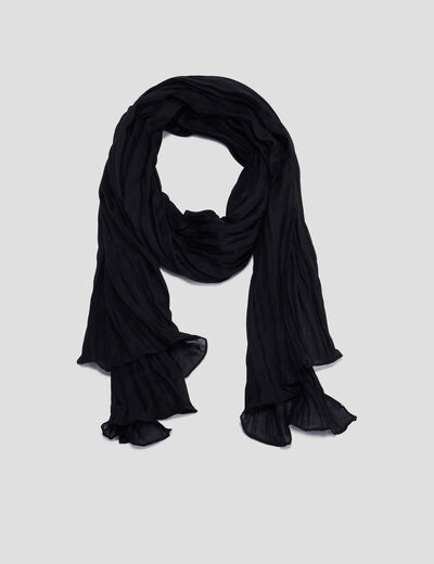 Foulard aspect froissé noir femme