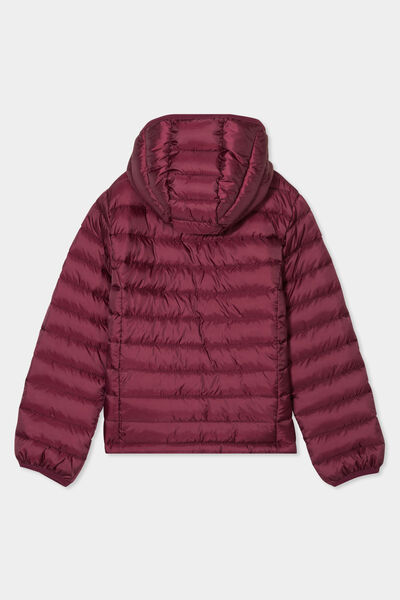 Doudoune l&eacute;g&egrave;re &agrave; capuche imperm&eacute;able prune fille