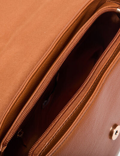 Sac besace en bandoulière marron cognac femme