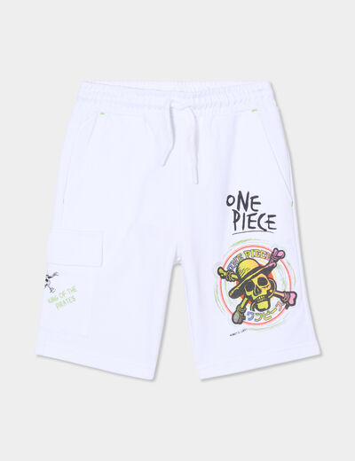 Bermuda regular One Piece blanc garçon