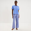 Pantalon de pyjama droit coton bleu femme