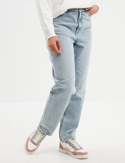 Jeans mom 7/8ème taille haute Creeks denim bleach femme