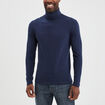 T-shirt col roulé manches longues bleu marine homme