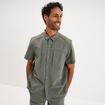 Chemise d&eacute;perlante droite stretch gris homme