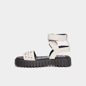 sandales plateformes clous cuir kickers blanc femme Sandales plateformes clous cuir Kickers blanc femme