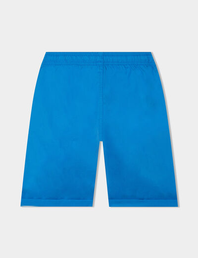 Short droit taille élastiquée à coulisse bleu garçon