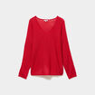 Pull ajust&eacute; manches longues rouge femme grande taille