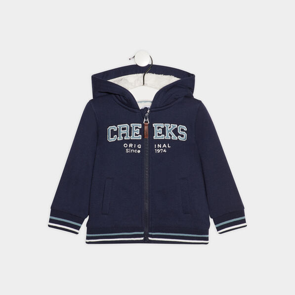 Gilet zippé à capuche Creeks bleu marine bébé garçon