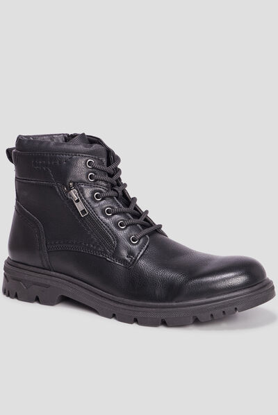 Bottines crantées détails zippés Bafi noir homme