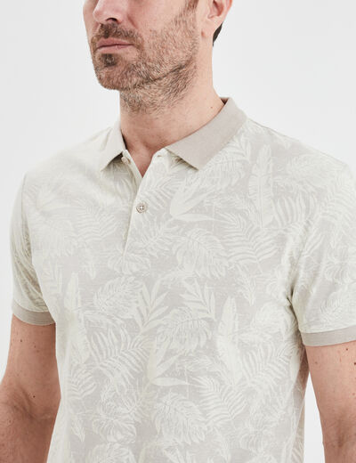 Polo droit manches courtes coton Creeks beige homme