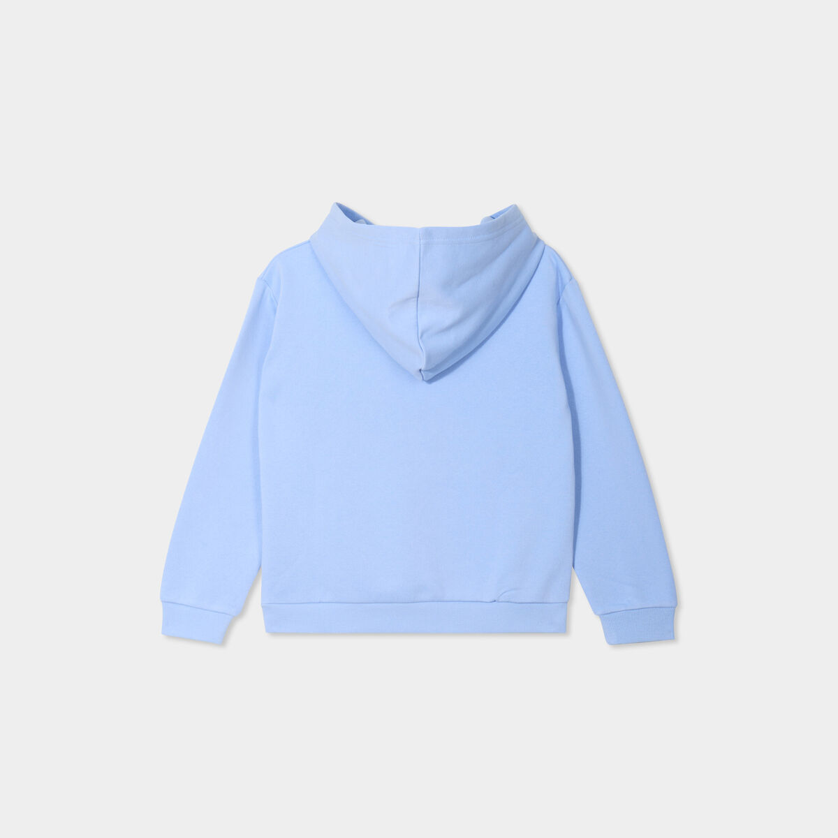 Sweat &agrave; capuche hoodie relax molleton bleu clair fille