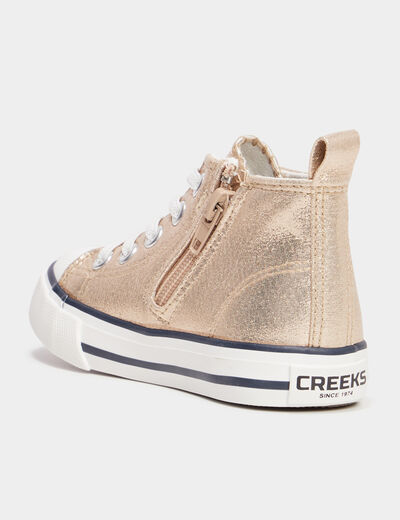Tennis montantes en toile Creeks jaune or fille