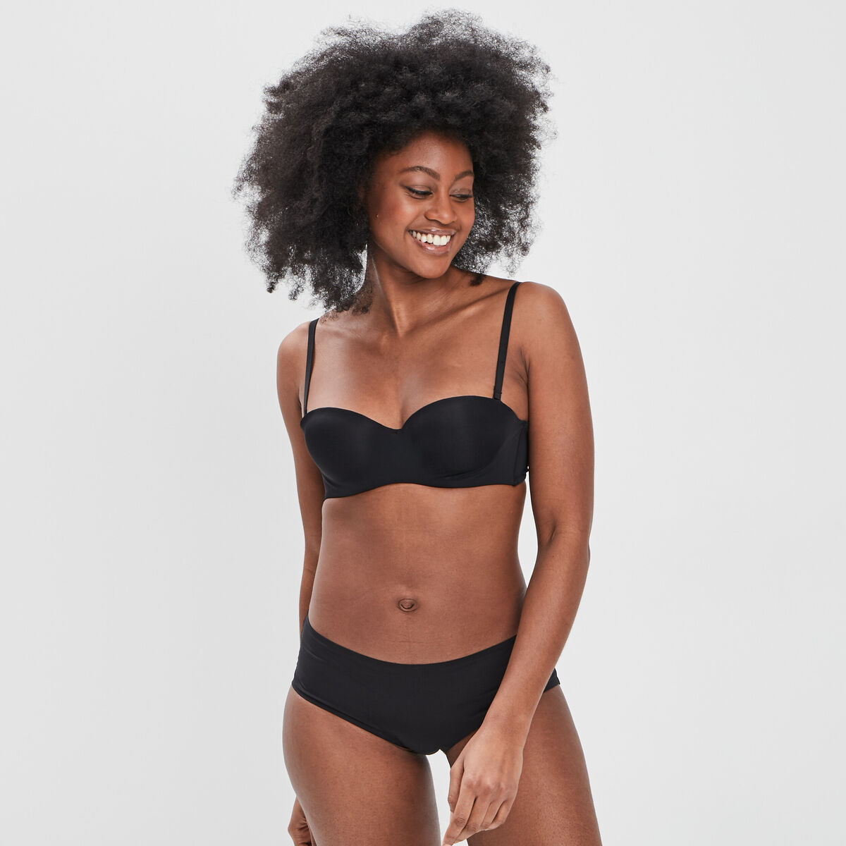 Shorty microfibre sans coutures noir femme