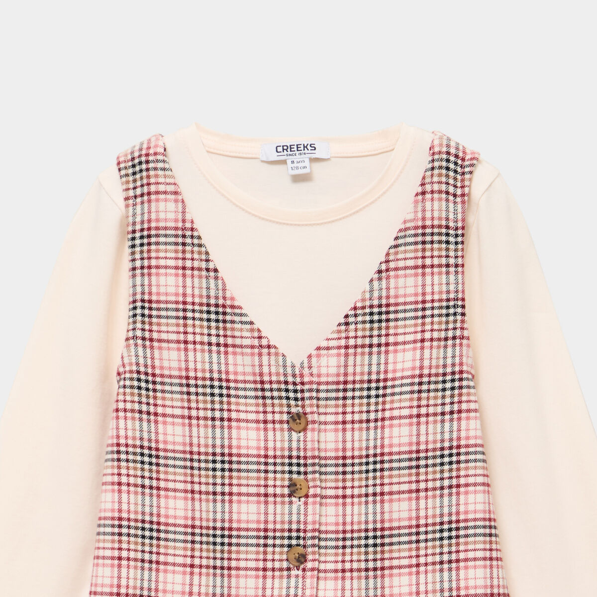 Ensemble robe sans manches et t-shirt rose fille