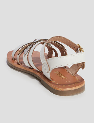Sandales en cuir Creeks blanc fille