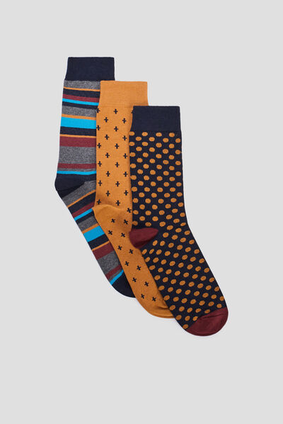 Lot 3 paires de chaussettes multicolore homme