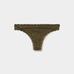 Tanga en dentelle doublure coton vert kaki femme