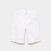 Bermuda en jean slim ecru femme